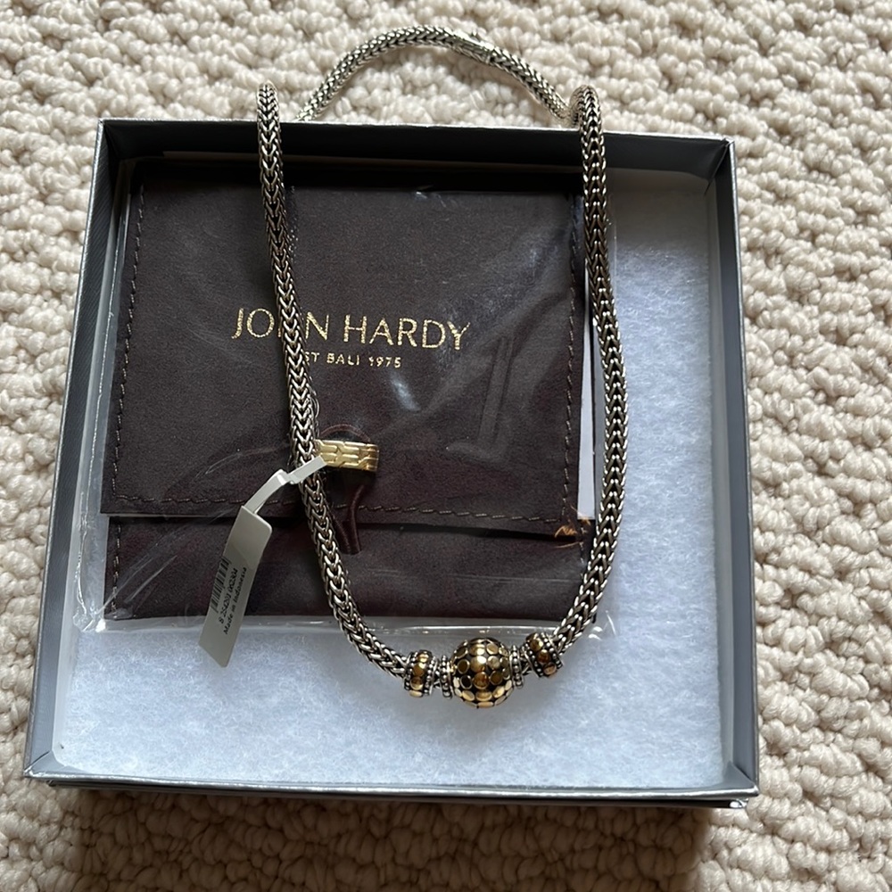 NWT John hardy Sterling Silver & 18K bonded necklace